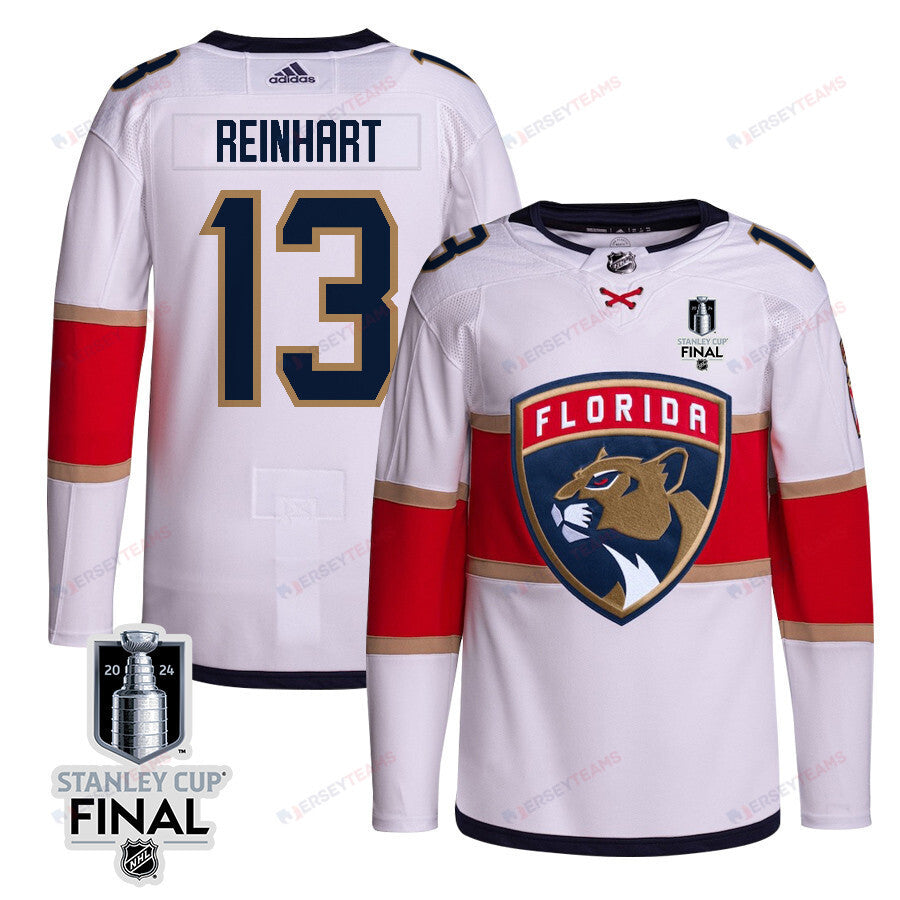Sam Reinhart 13 Florida Panthers 2024 STANLEY CUP Final Away Breakaway Jersey - Men, White