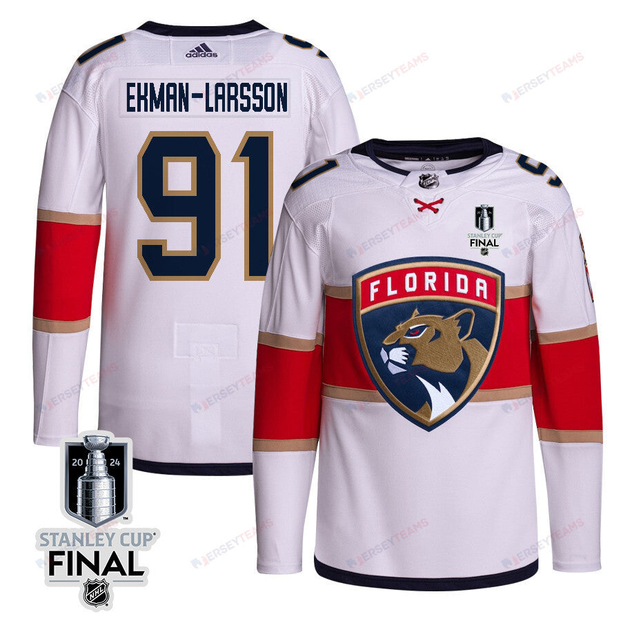 Oliver Ekman-Larsson 91 Florida Panthers 2024 STANLEY CUP Final Away Breakaway Jersey - Men, White