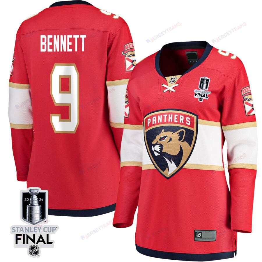 Sam Bennett 9 Florida Panthers 2024 STANLEY CUP Final Women's Home Breakaway Jersey - Red