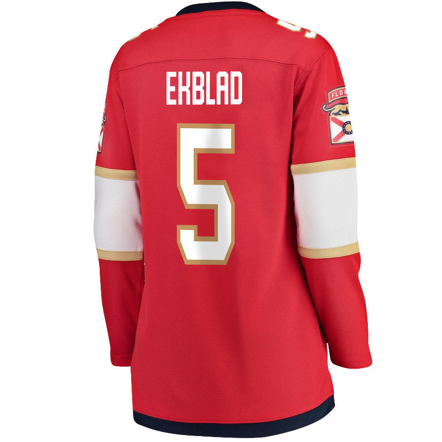 Aaron Ekblad 5 Florida Panthers 2024 STANLEY CUP Final Women's Home Breakaway Jersey - Red