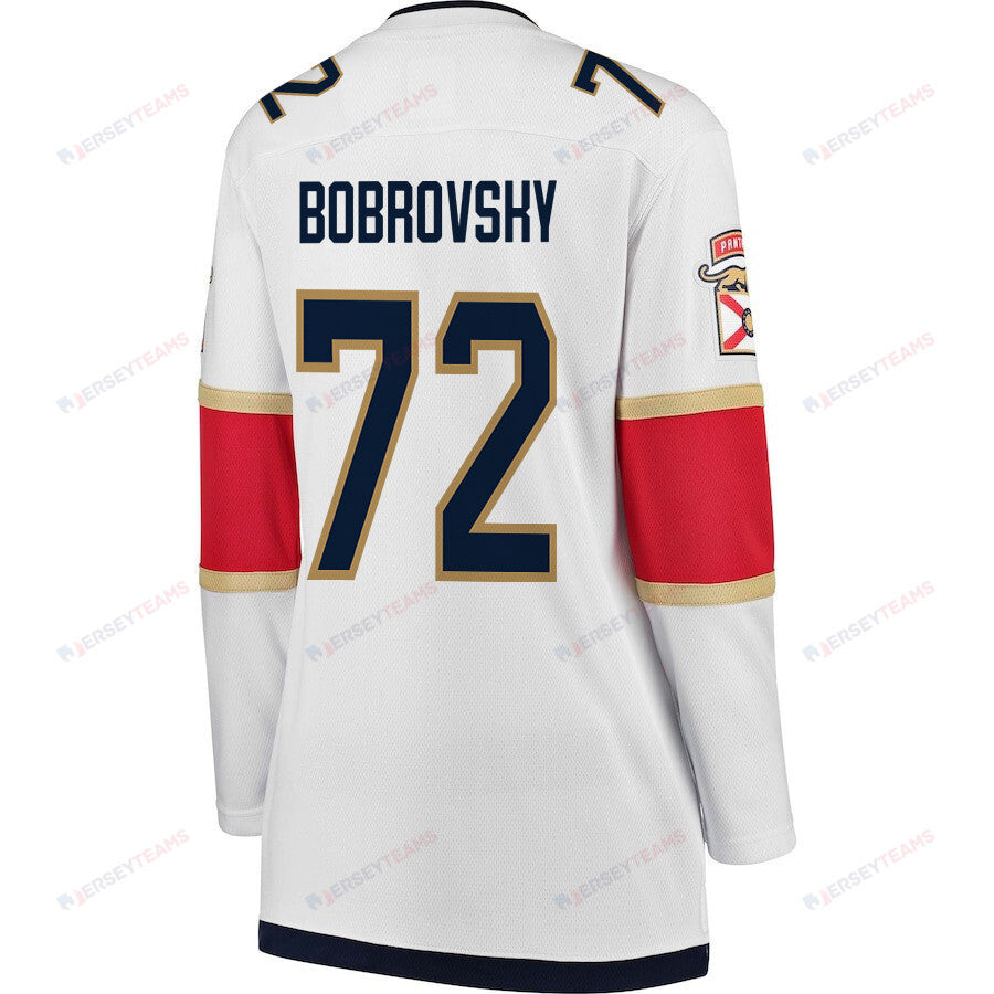 Sergei Bobrovsky 72 Florida Panthers 2024 STANLEY CUP Final Women's Away Breakaway Jersey - White