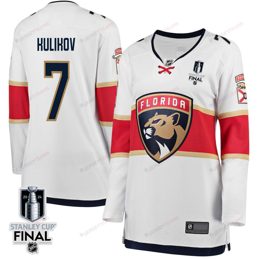 Gustav Forsling 42 Florida Panthers 2024 STANLEY CUP Final Women's Away Breakaway Jersey - White