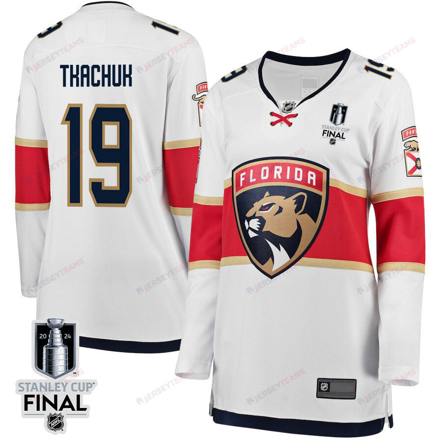 Matthew Tkachuk 19 Florida Panthers 2024 STANLEY CUP Final Women's Away Breakaway Jersey - White