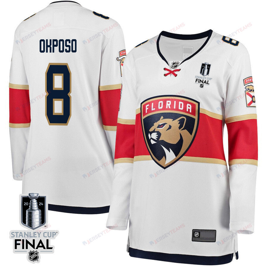 Kyle Okposo 8 Florida Panthers 2024 STANLEY CUP Final Women's Away Breakaway Jersey - White
