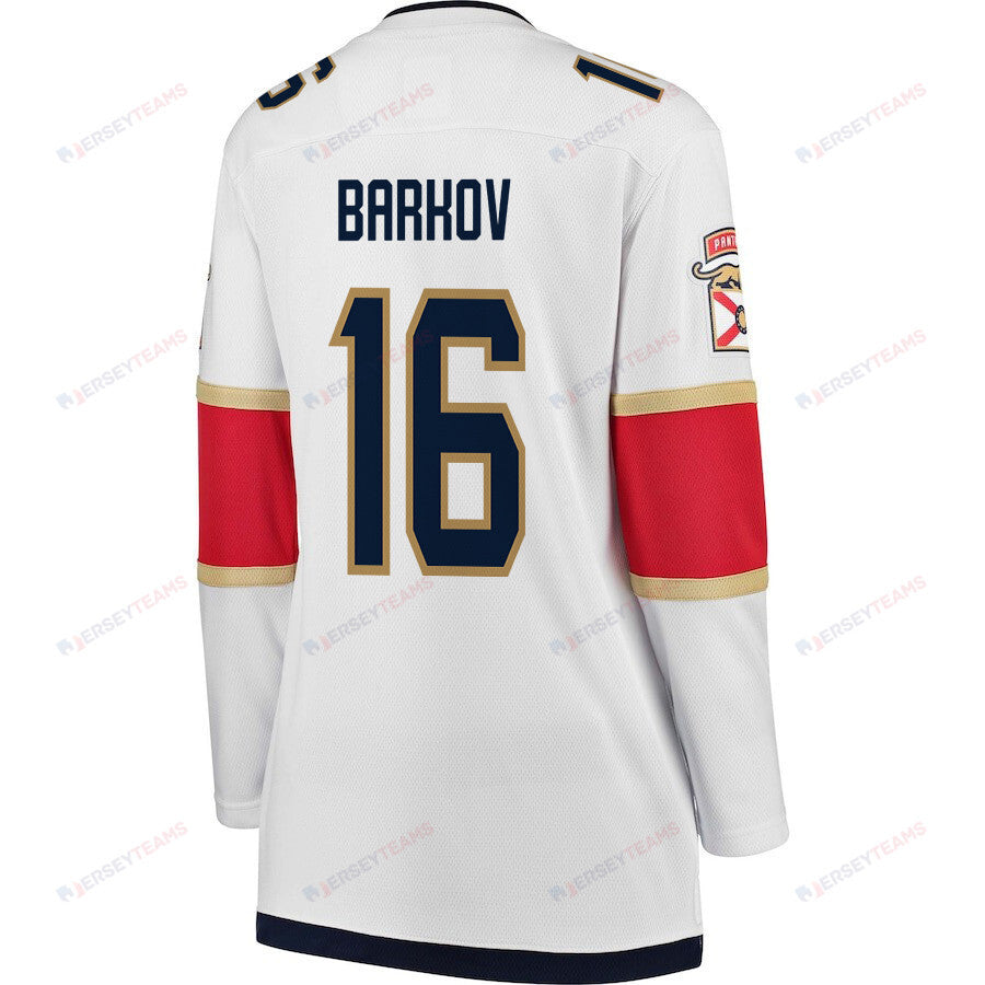 Aleksander Barkov 16 Florida Panthers 2024 STANLEY CUP Final Women's Away Breakaway Jersey - White
