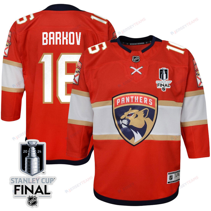 Aleksander Barkov 16 Florida Panthers 2024 STANLEY CUP Final Youth Home Breakaway Jersey - Red