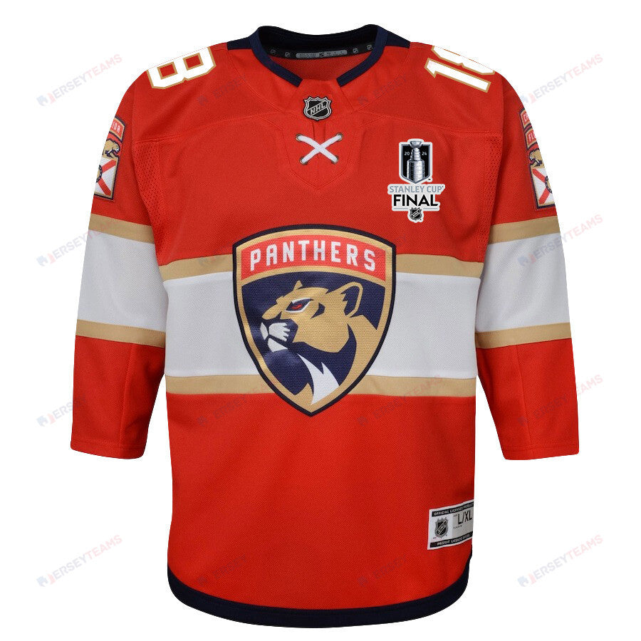Steven Lorentz 18 Florida Panthers 2024 STANLEY CUP Final Youth Home Breakaway Jersey - Red