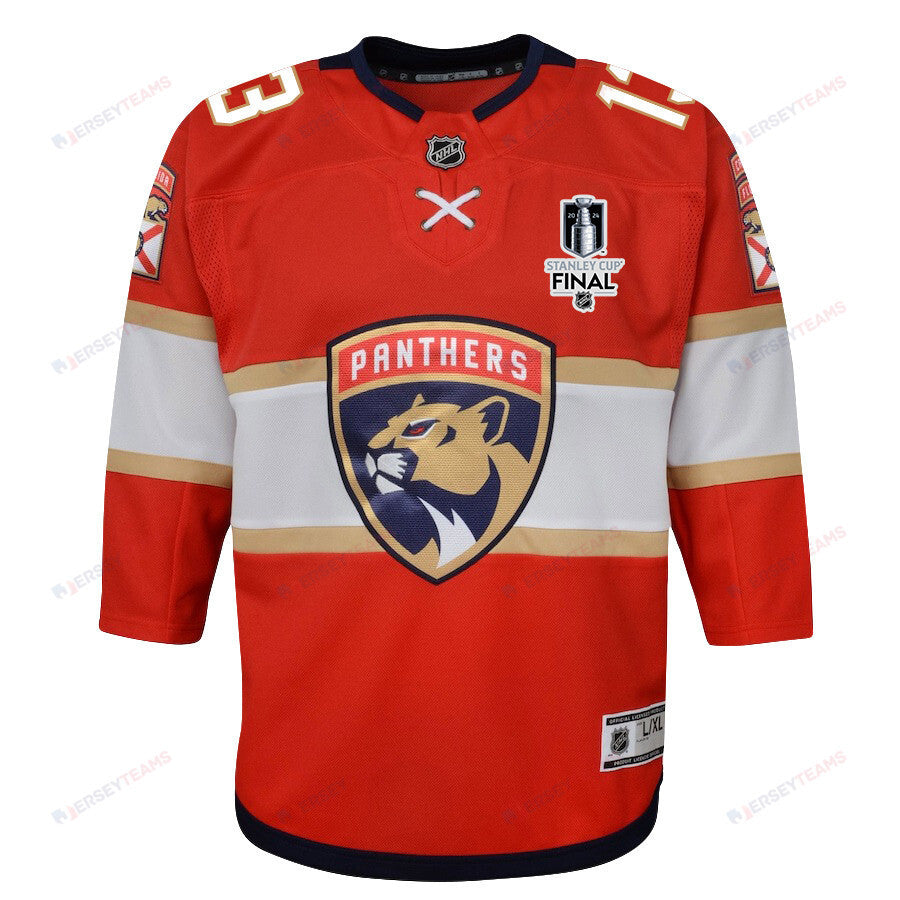 Sam Reinhart 13 Florida Panthers 2024 STANLEY CUP Final Youth Home Breakaway Jersey - Red