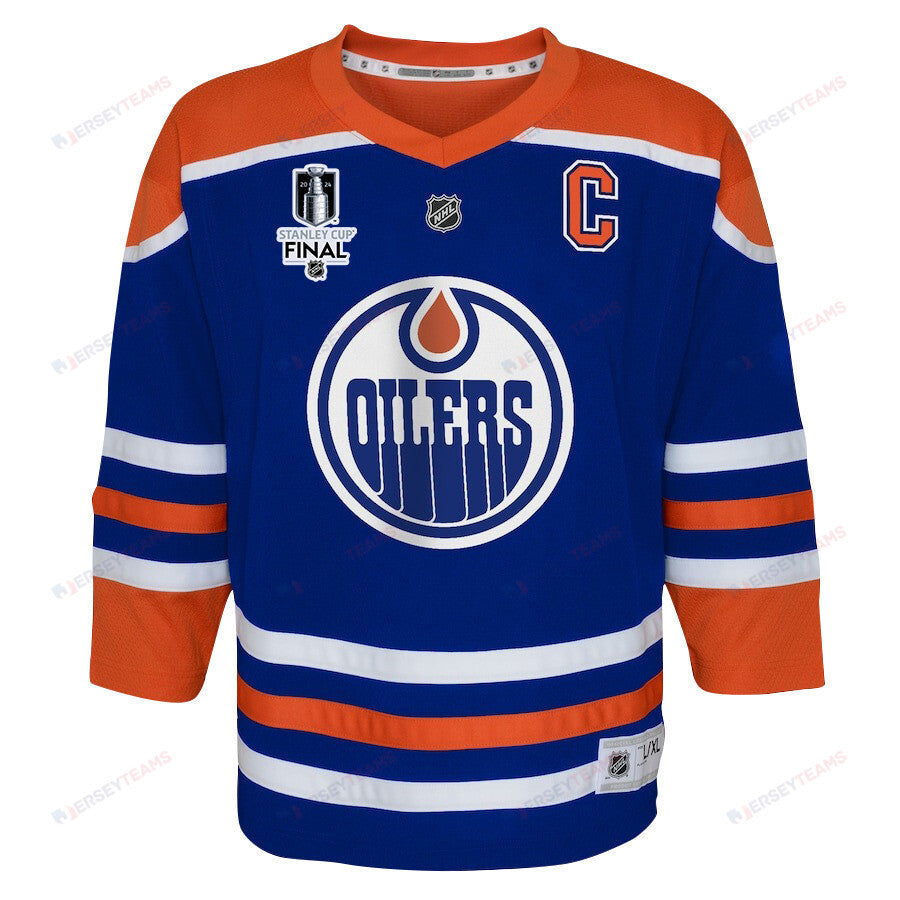 Zach Hyman 18 Edmonton Oilers 2024 STANLEY CUP Final Youth Home Jersey - Royal