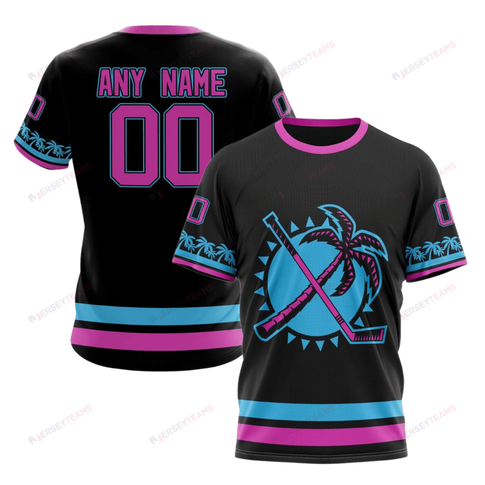 Florida Panthers Special Blackout Design Custom AOP T-Shirt - Black