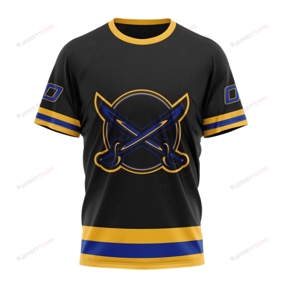 Buffalo Sabres Special Blackout Design Custom AOP T-Shirt - Black