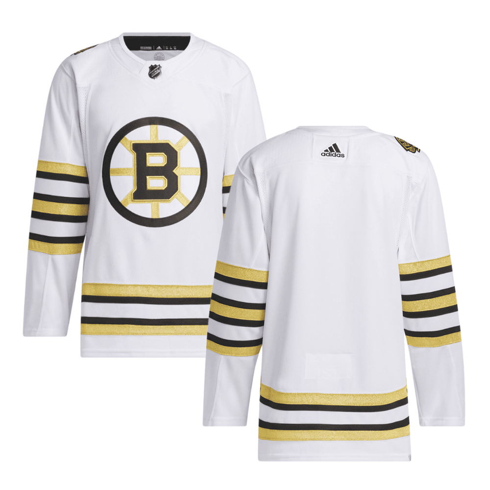 Boston Bruins 100th Anniversary Primegreen Away Men Jersey - White