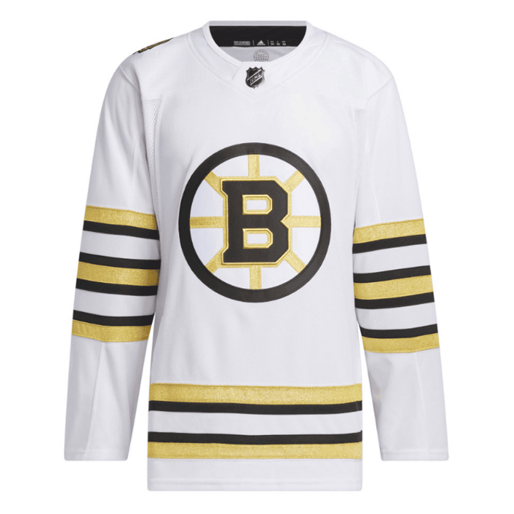 Boston Bruins 100th Anniversary Primegreen Away Men Jersey - White