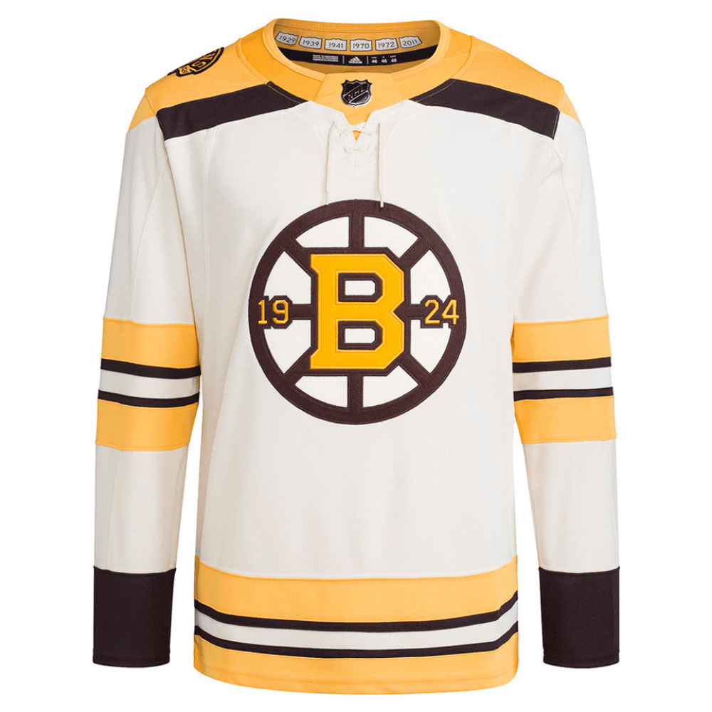 Boston Bruins 100th Anniversary Primegreen Third Men Jersey - Cream