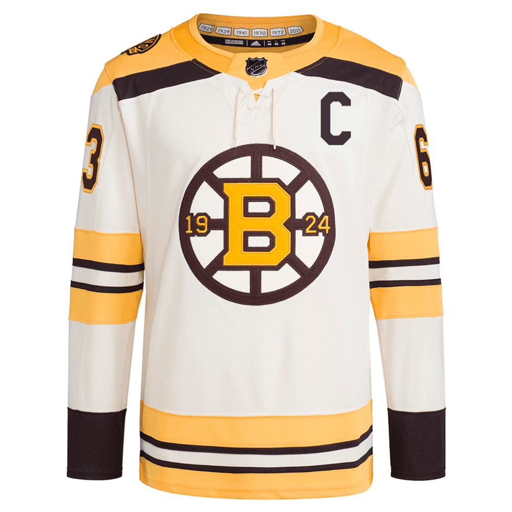 Brad Marchand 63 Boston Bruins 100th Anniversary Primegreen Third Men Jersey - Cream