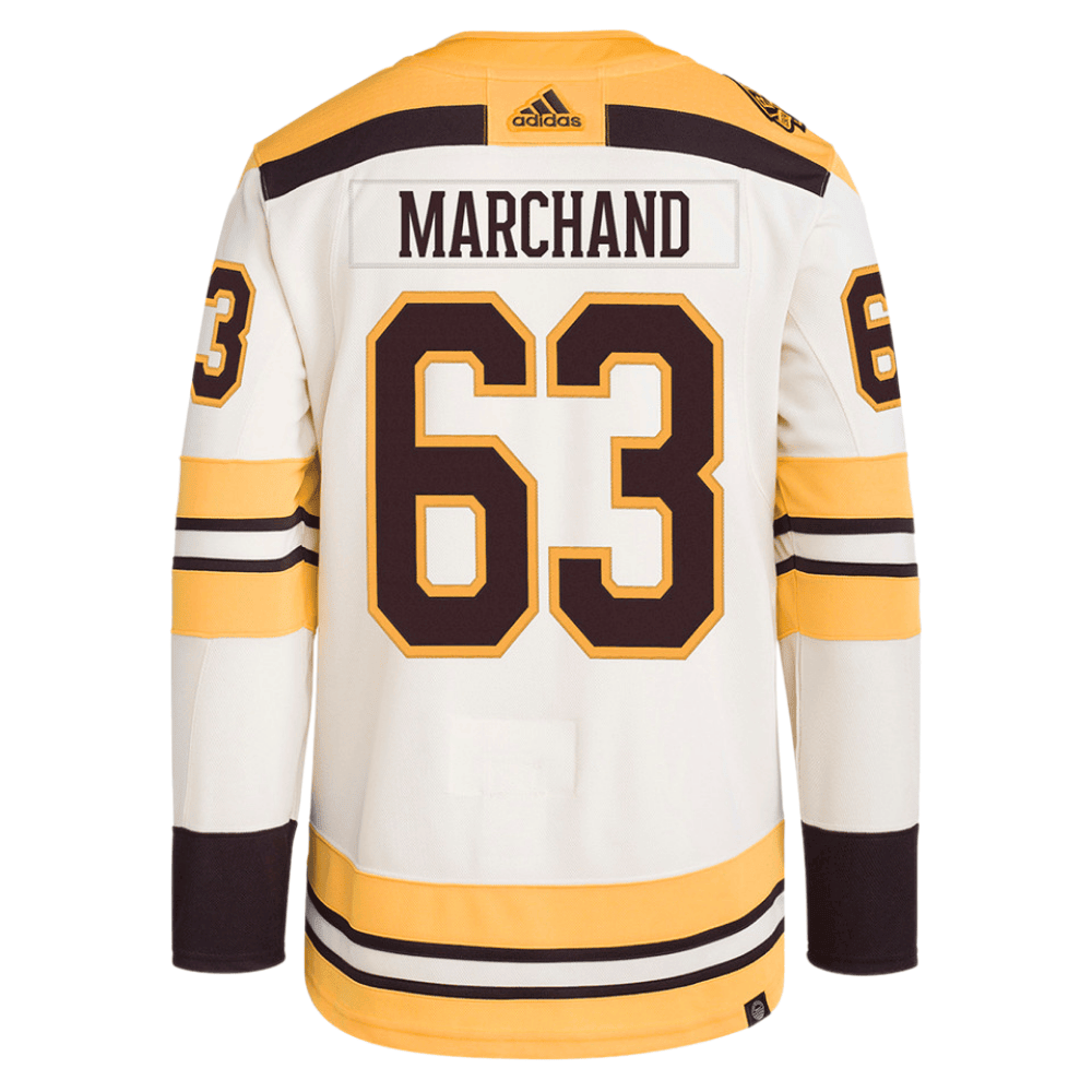 Brad Marchand 63 Boston Bruins 100th Anniversary Primegreen Third Men Jersey - Cream