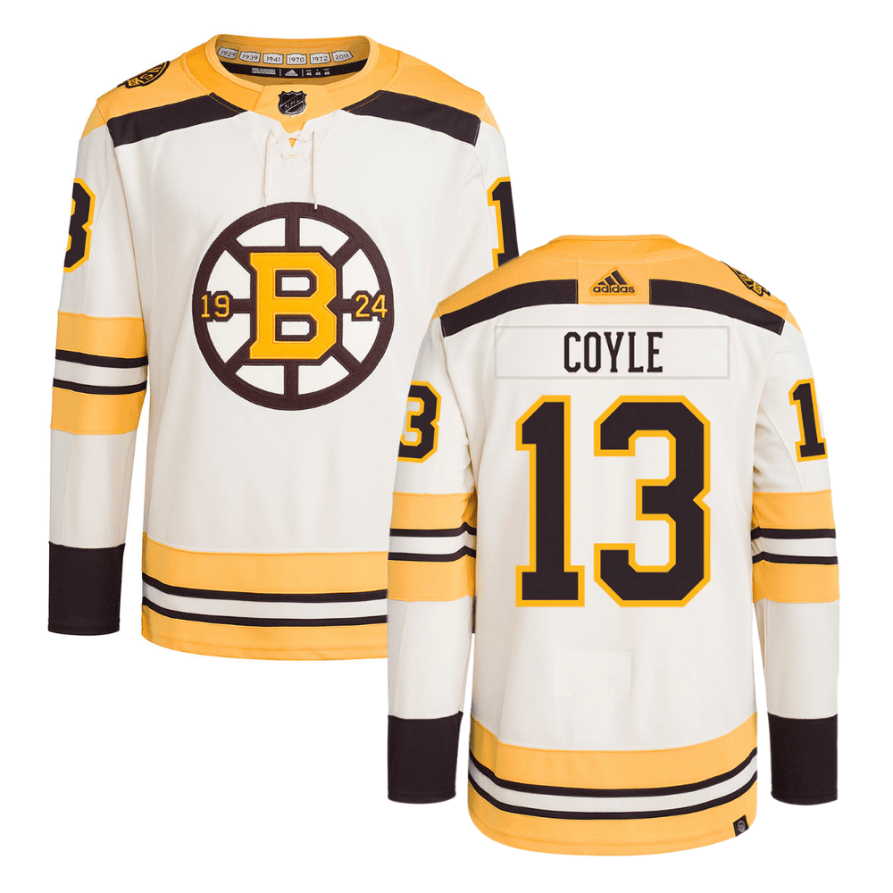 Charlie Coyle 13 Boston Bruins 100th Anniversary Primegreen Third Men Jersey - Cream