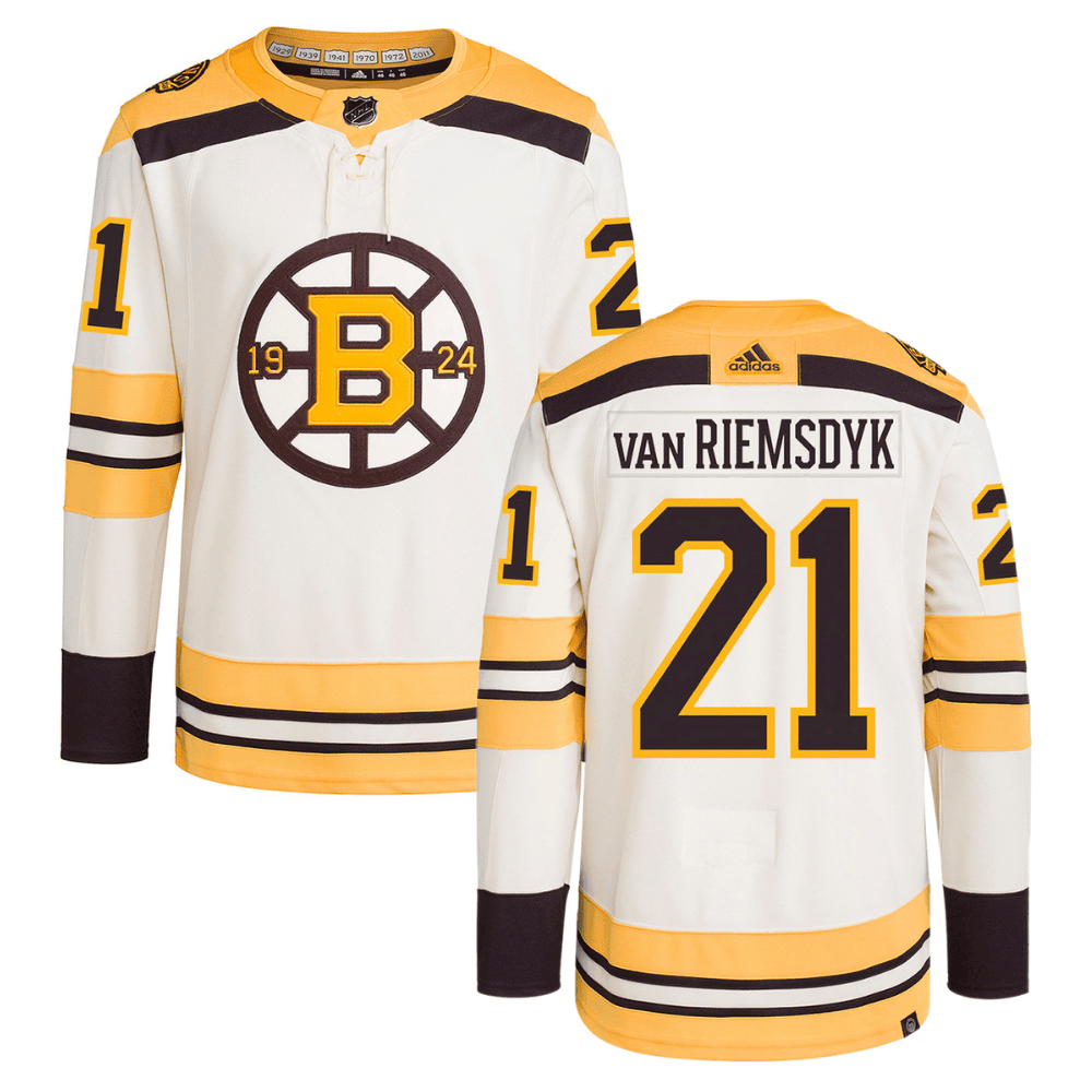 James van Riemsdyk 21 Boston Bruins 100th Anniversary Primegreen Third Men Jersey - Cream