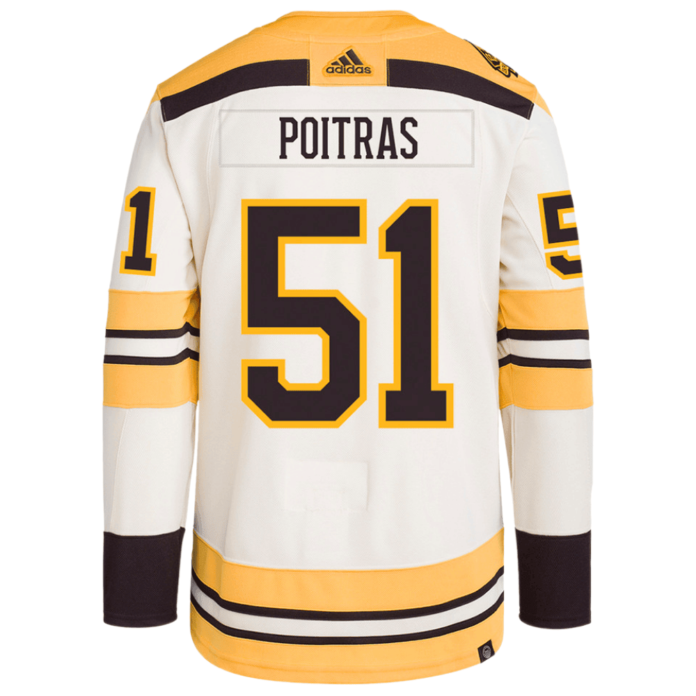 Matthew Poitras 51 Boston Bruins 100th Anniversary Primegreen Third Men Jersey - Cream
