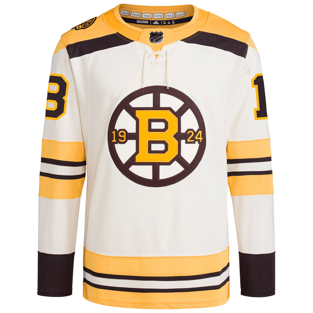 Pavel Zacha 18 Boston Bruins 100th Anniversary Primegreen Third Men Jersey - Cream