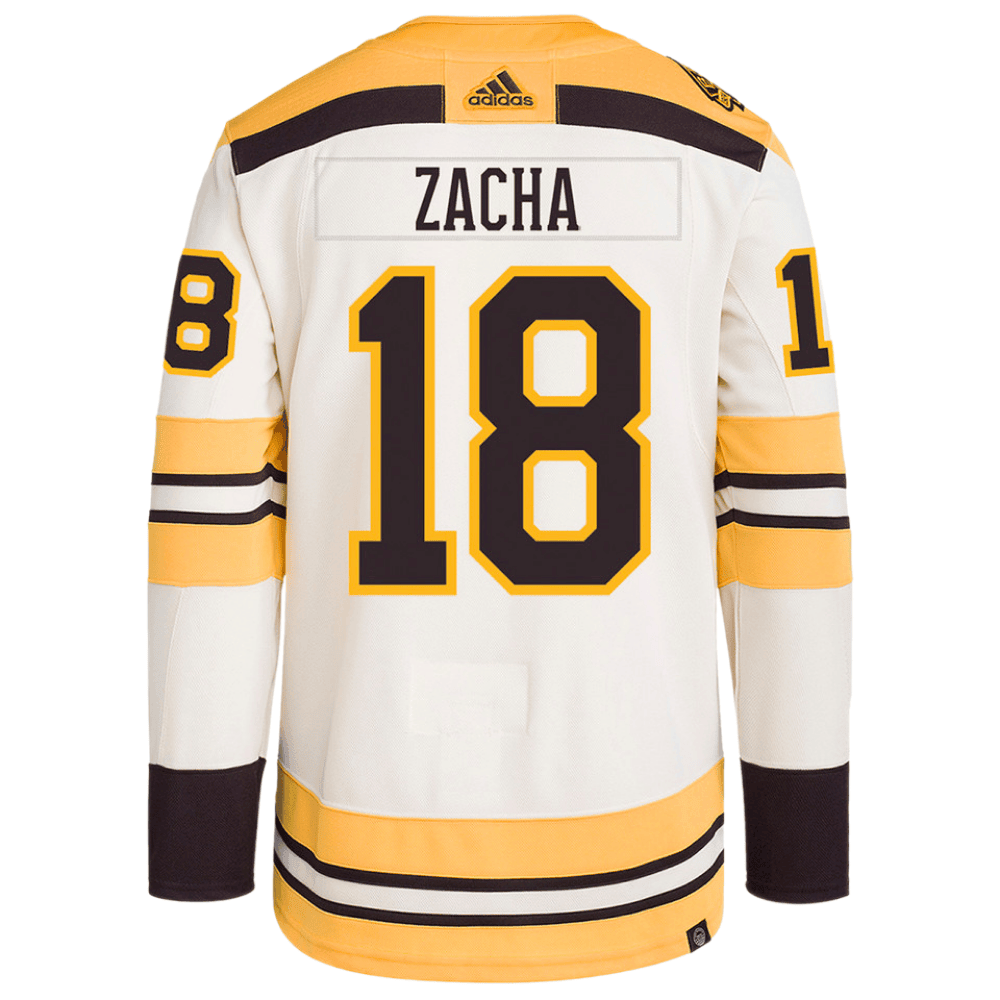 Pavel Zacha 18 Boston Bruins 100th Anniversary Primegreen Third Men Jersey - Cream