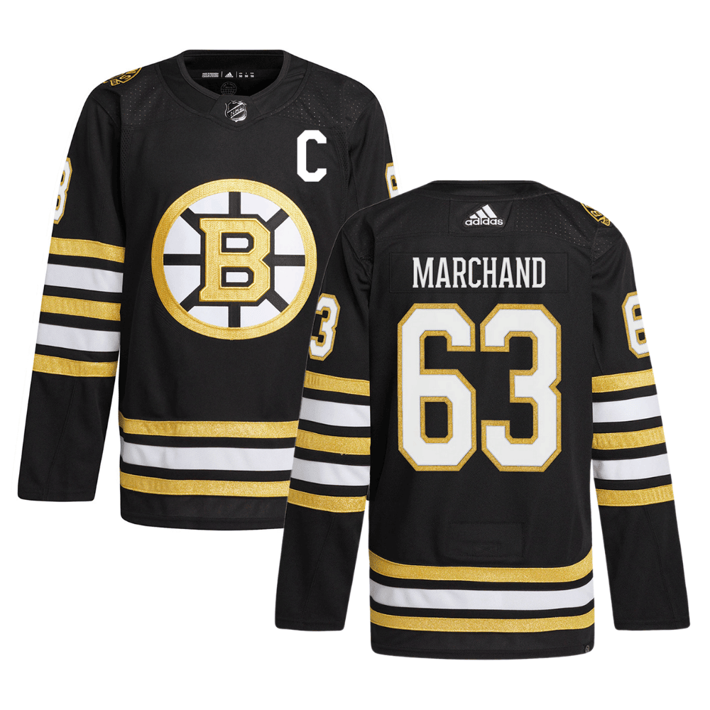 Brad Marchand 63 Boston Bruins 100th Anniversary Primegreen Home Men Jersey - Black