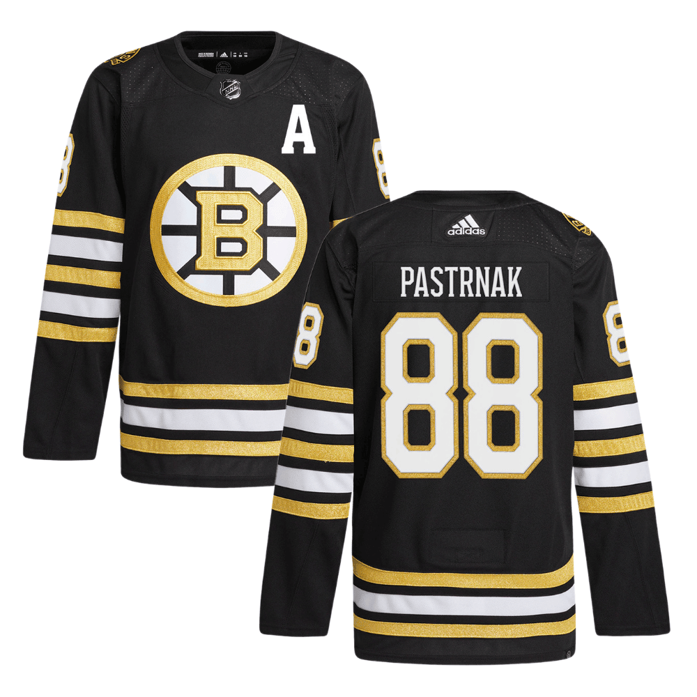 David Pastrňák 88 Boston Bruins 100th Anniversary Primegreen Home Men Jersey - Black