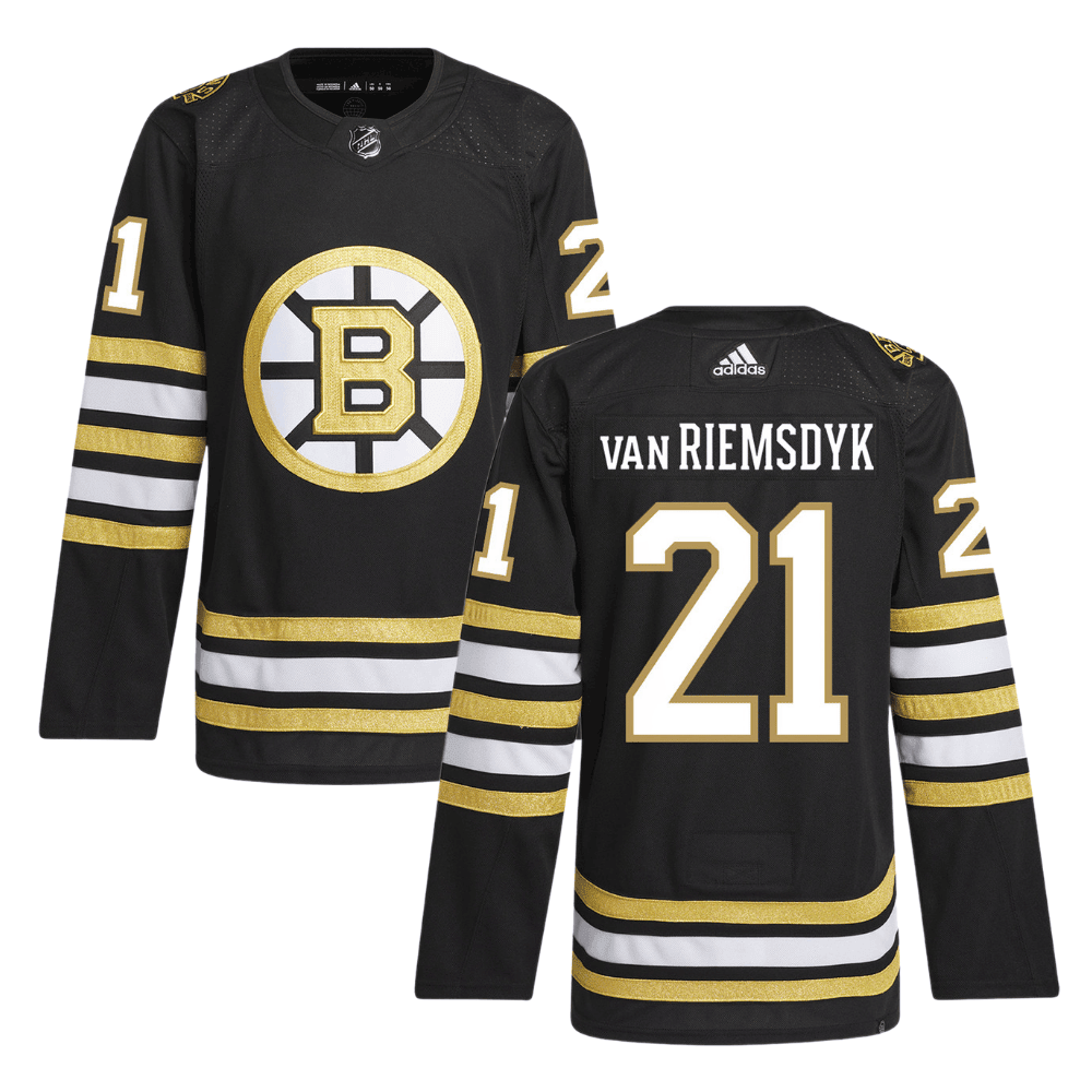 James van Riemsdyk 21 Boston Bruins 100th Anniversary Primegreen Home Men Jersey - Black