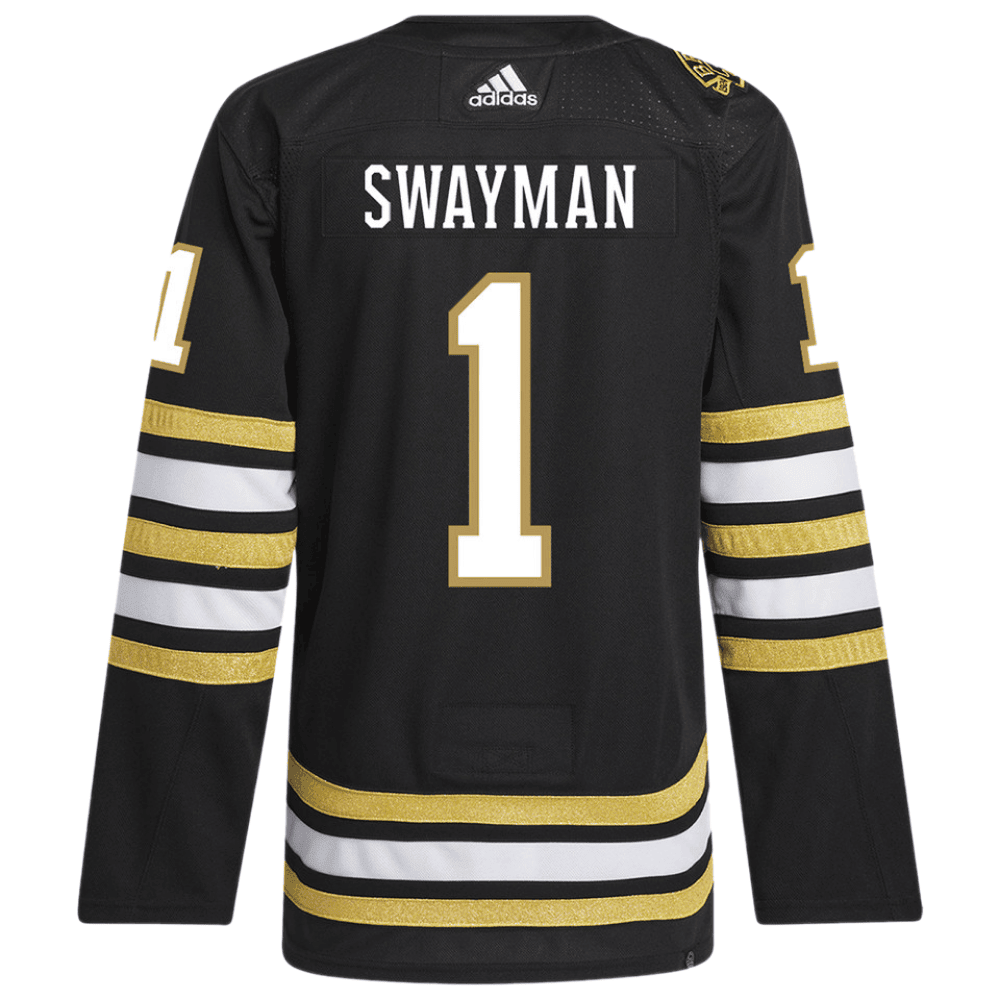 Jeremy Swayman 1 Boston Bruins 100th Anniversary Primegreen Home Men Jersey - Black