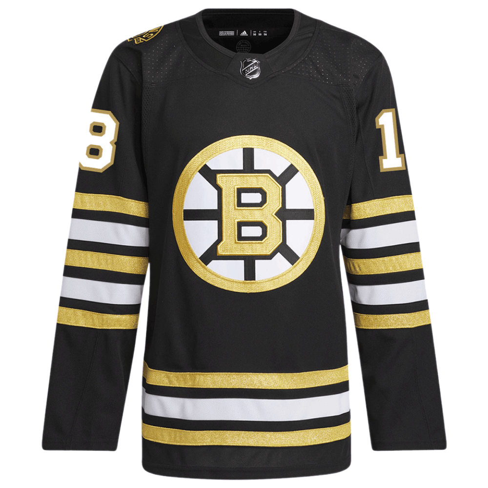 Pavel Zacha 18 Boston Bruins 100th Anniversary Primegreen Home Men Jersey - Black
