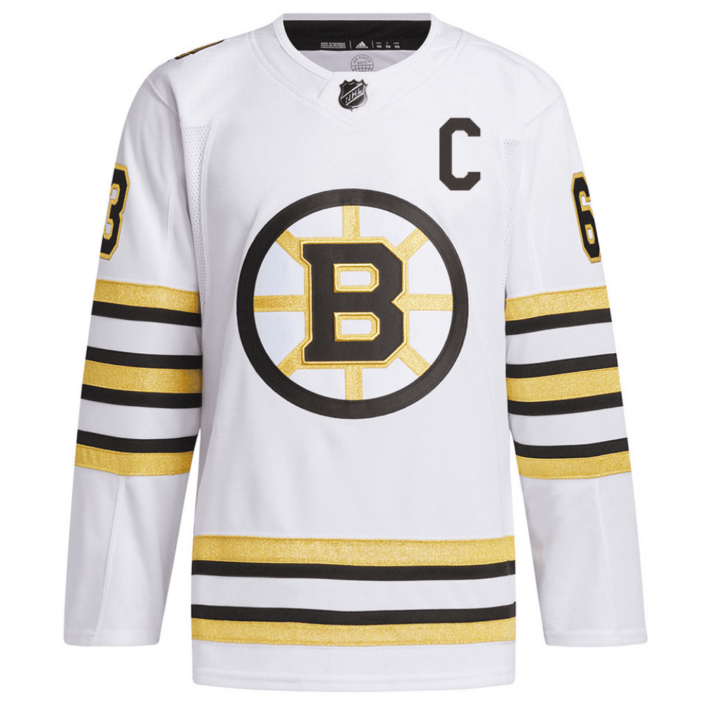 Brad Marchand 63 Boston Bruins 100th Anniversary Primegreen Away Men Jersey - White