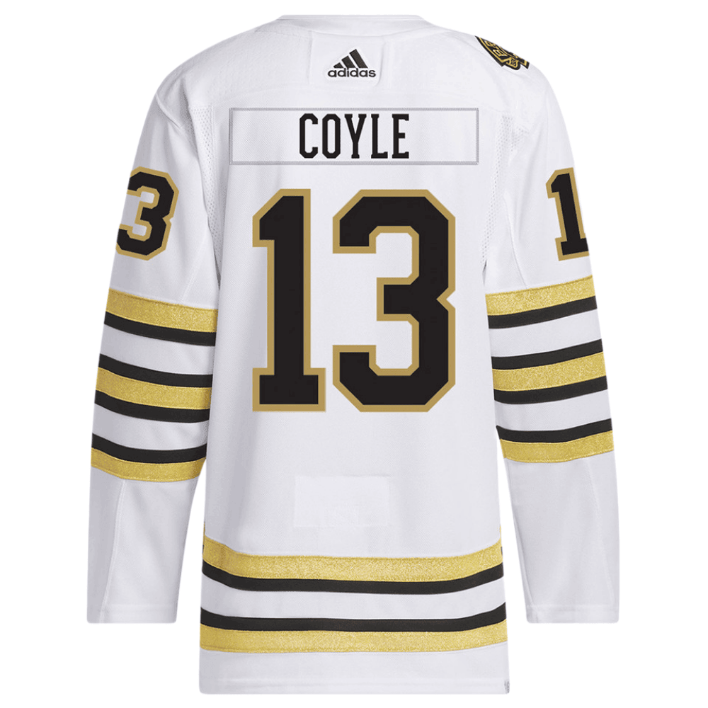 Charlie Coyle 13 Boston Bruins 100th Anniversary Primegreen Away Men Jersey - White