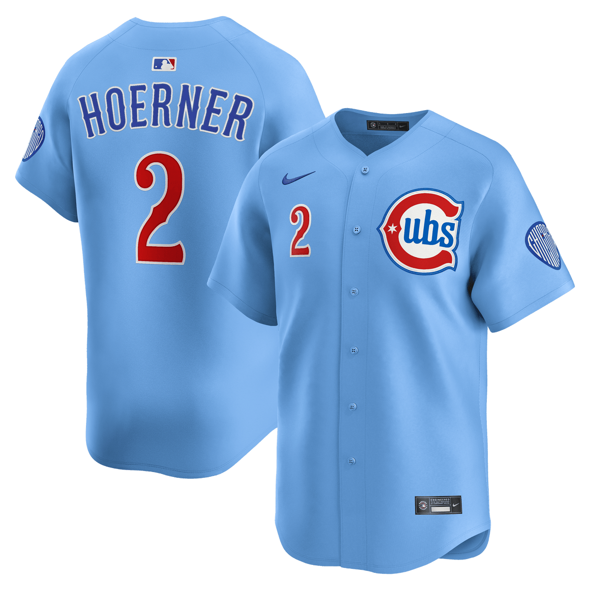 Nico Hoerner 2 Chicago Cubs Limited Alternate 2 Men Jersey - Baby Blue