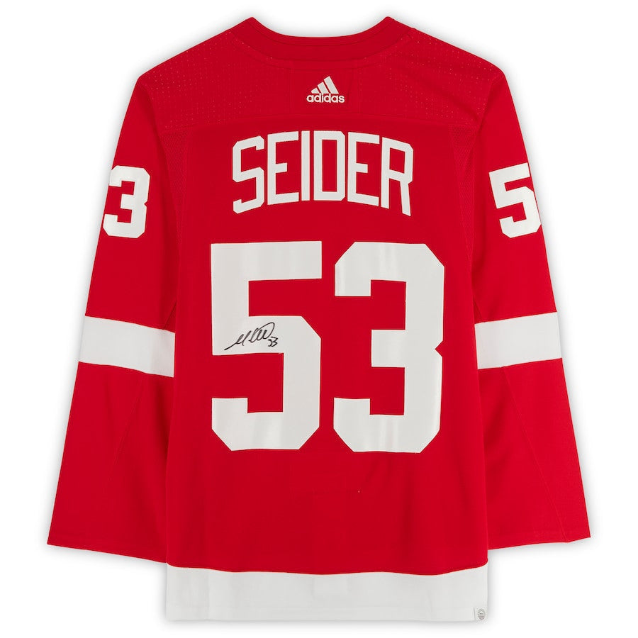 Moritz Seider 53 Signed Detroit Red Wings Autographed Jersey - Red