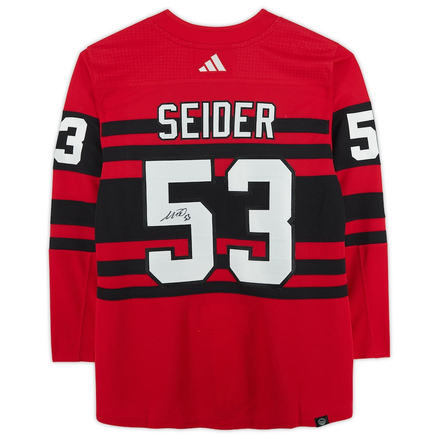 Moritz Seider 53 Signed Detroit Red Wings Autographed 2022/23 Reverse Retro Jersey - Red