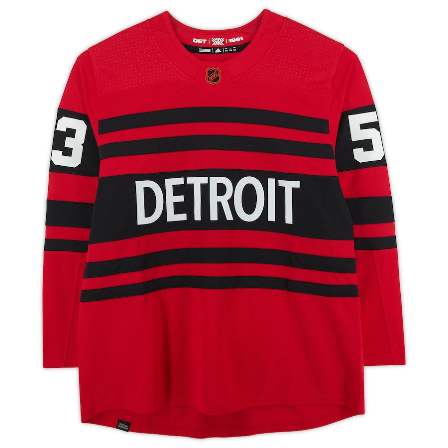 Moritz Seider 53 Signed Detroit Red Wings Autographed 2022/23 Reverse Retro Jersey - Red
