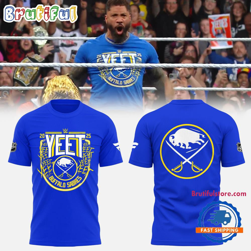 Y.E.E.T x Buffalo Sabres Limited Edition 2025 All Over Printed T-shirt - Blue