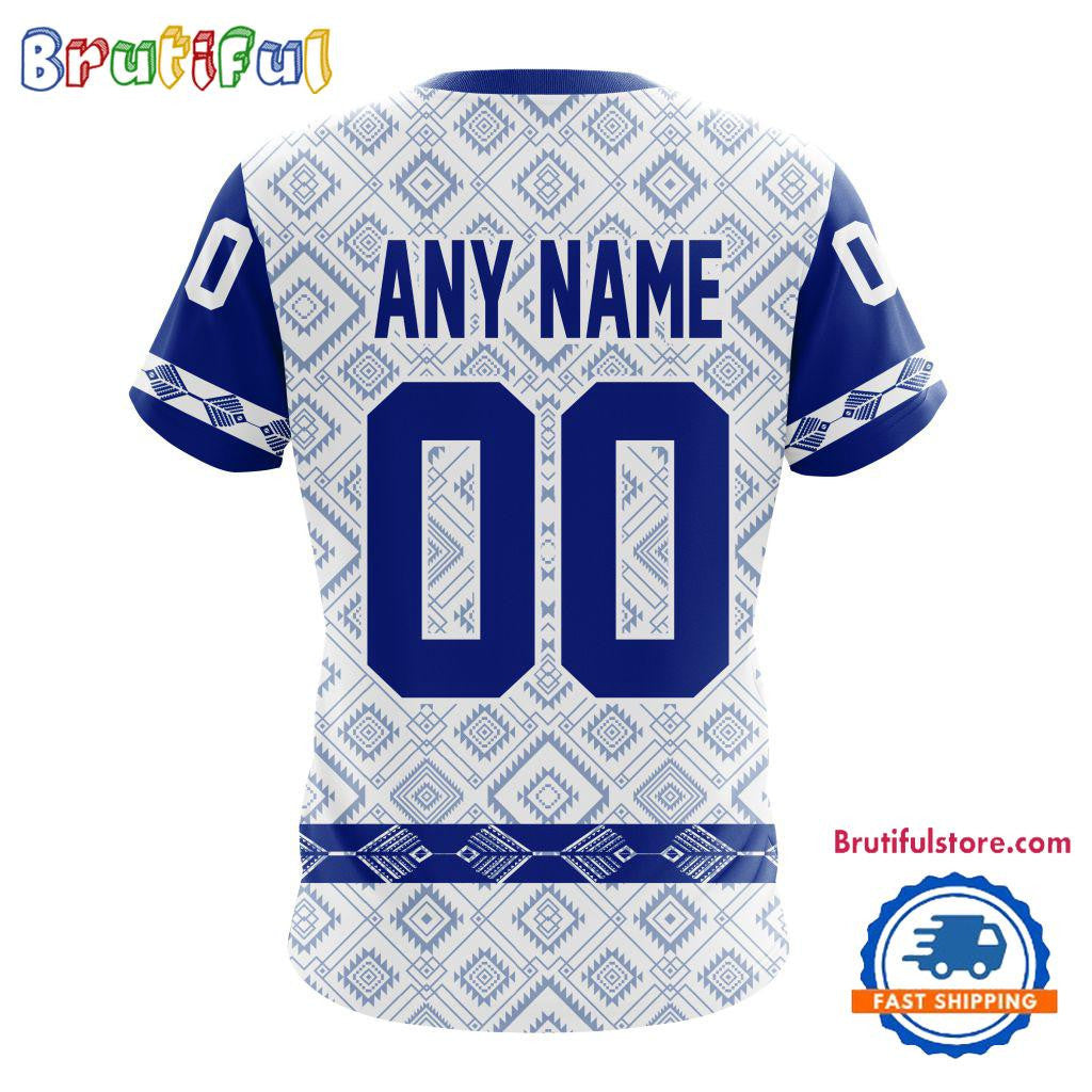 Buffalo Sabres Hockey Team Native Heritage Design Custom Name Number All Over Printed T-shirt - White