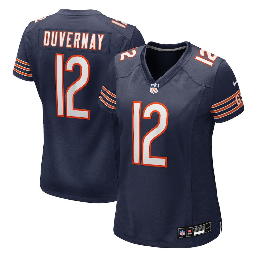 Devin Duvernay 12 Chicago Bears Women's Team Game Jersey - Navy