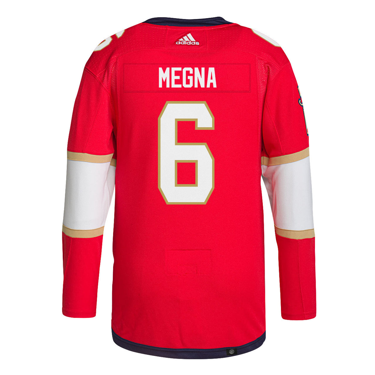 Jaycob Megna 6 Florida Panthers 2025 STANLEY CUP Final Patch Home Men Jersey - Red