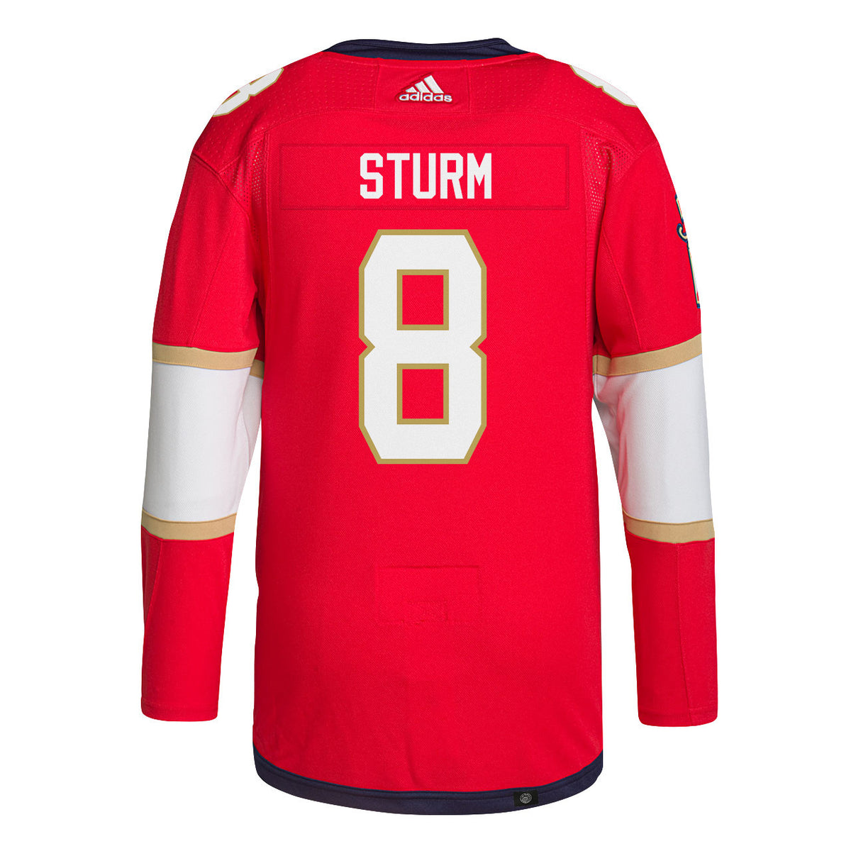 Nico Sturm 8 Florida Panthers 2025 STANLEY CUP Final Patch Home Men Jersey - Red