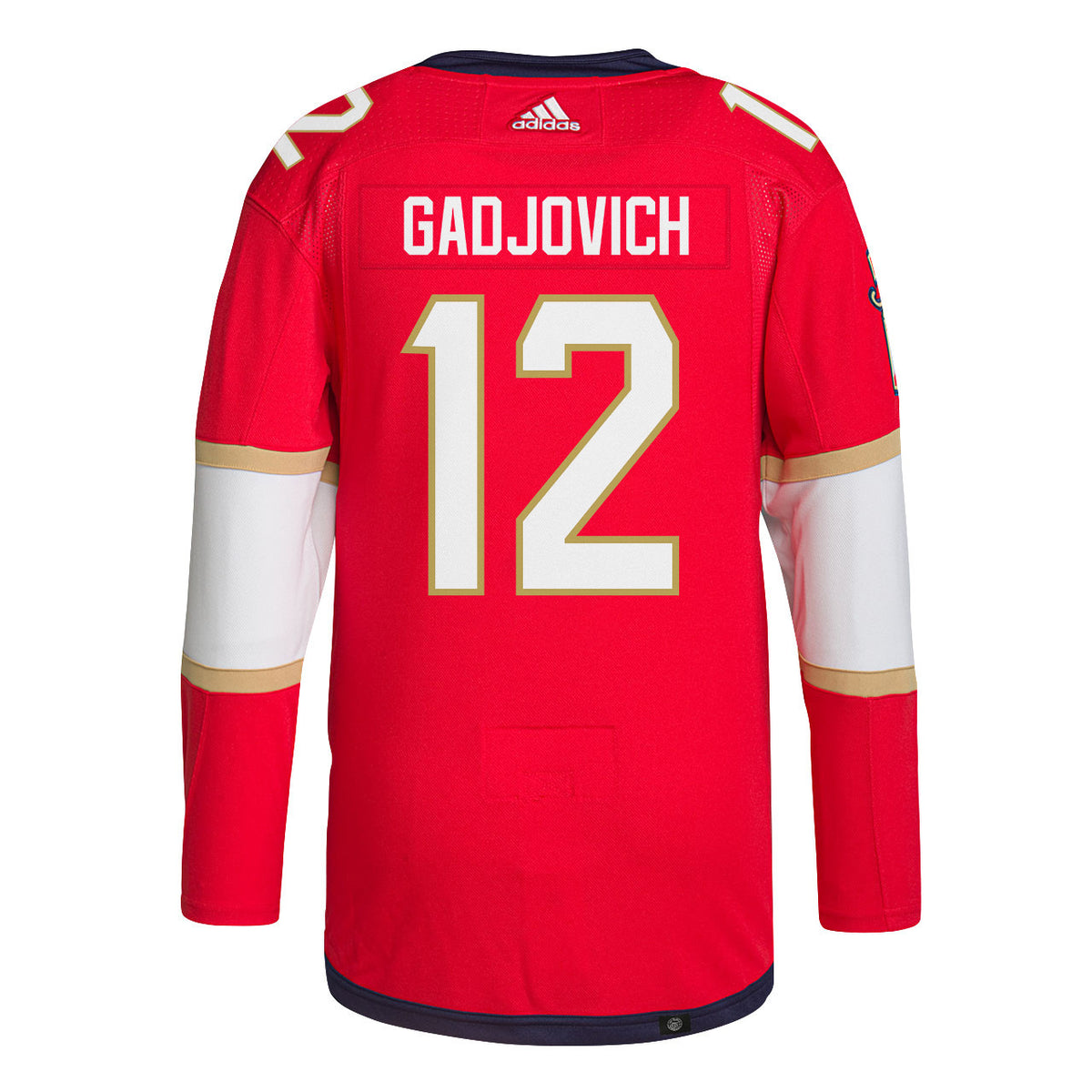 Jonah Gadjovich 12 Florida Panthers 2025 STANLEY CUP Final Patch Home Men Jersey - Red
