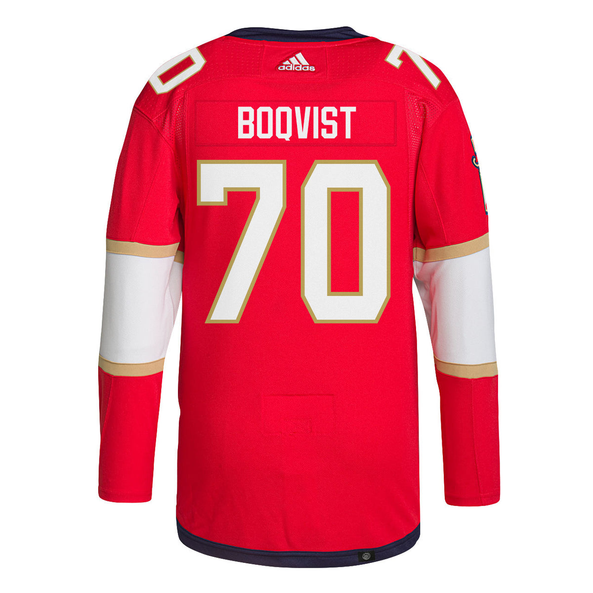 Jesper Boqvist 70 Florida Panthers 2025 STANLEY CUP Final Patch Home Men Jersey - Red