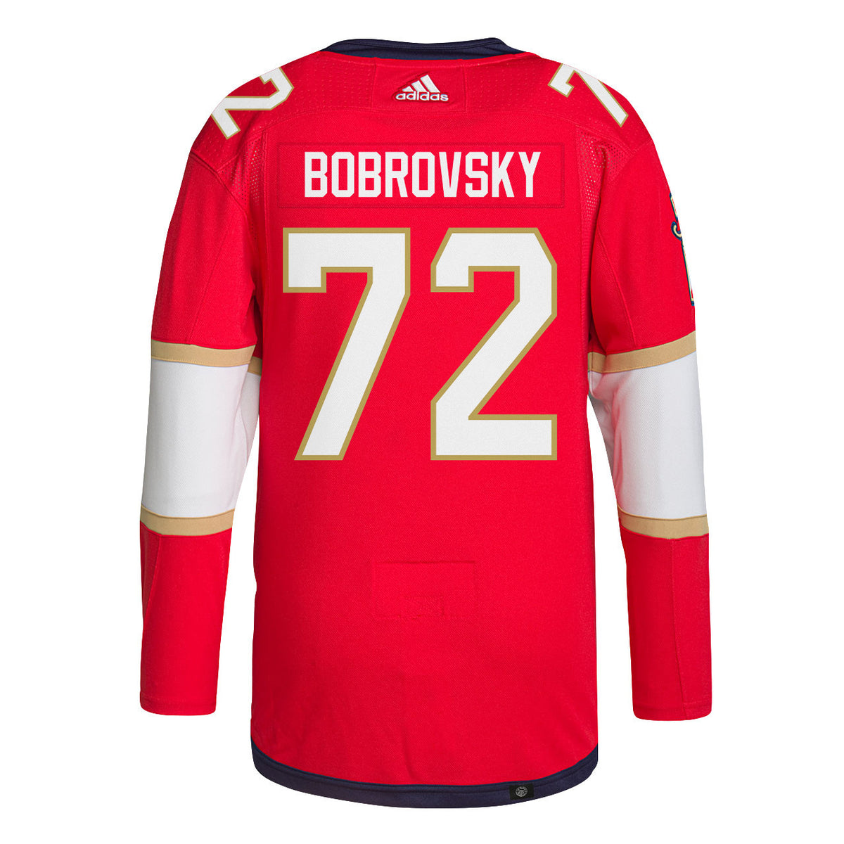 Sergei Bobrovsky 72 Florida Panthers 2025 STANLEY CUP Final Patch Home Men Jersey - Red