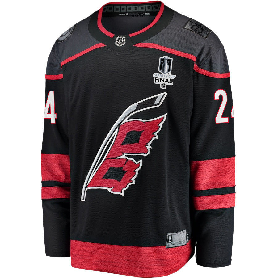 Seth Jarvis 24 Carolina Hurricanes 2025 STANLEY CUP Final Patch Home Men Jersey - Black