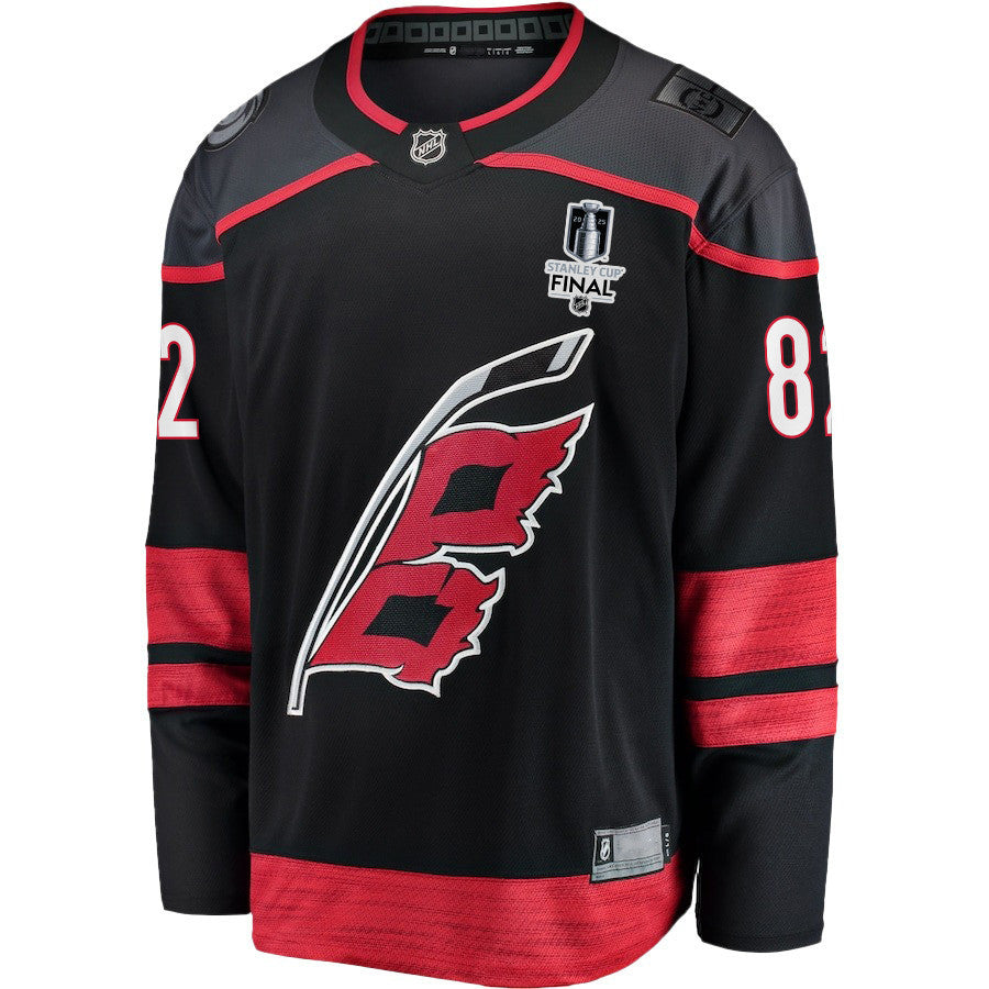 Jesperi Kotkaniemi 82 Carolina Hurricanes 2025 STANLEY CUP Final Patch Home Men Jersey - Black