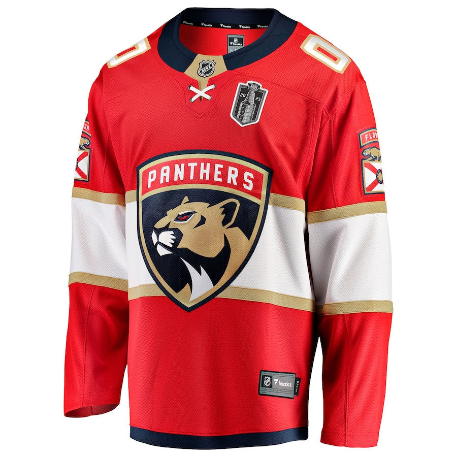 Florida Panthers 2025 Stanley Cup Final Home Breakaway Custom Men Jersey - Red