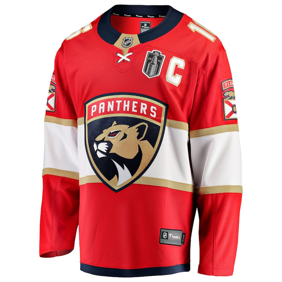 Aleksander Barkov 16 Florida Panthers 2025 Stanley Cup Final Home Breakaway Men Jersey - Red