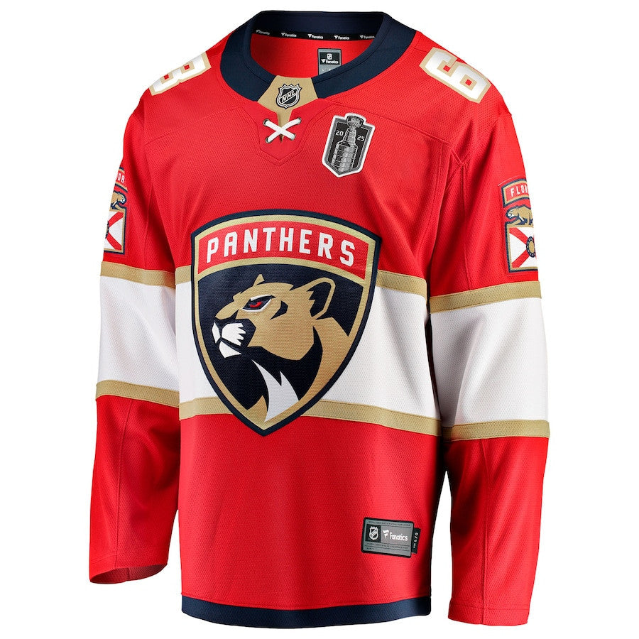 Brad Marchand 63 Florida Panthers 2025 Stanley Cup Final Home Breakaway Men Jersey - Red