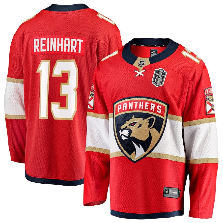 Sam Reinhart 13 Florida Panthers 2025 Stanley Cup Final Home Breakaway Men Jersey - Red